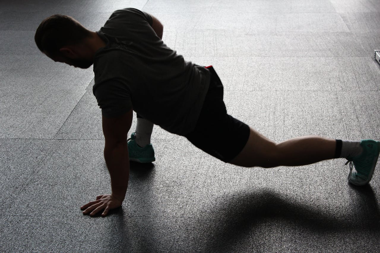 man doing pushups