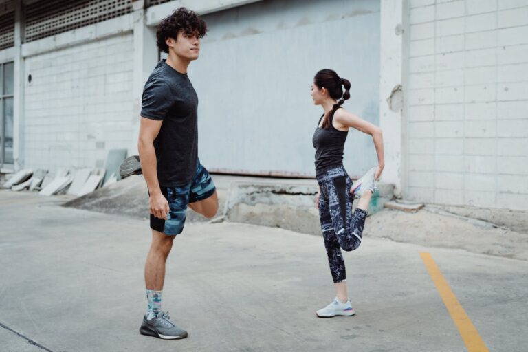 a couple doing exercise
