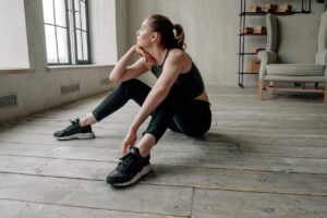 a women resting after exercise