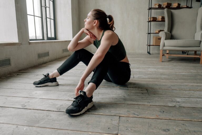 a women resting after exercise