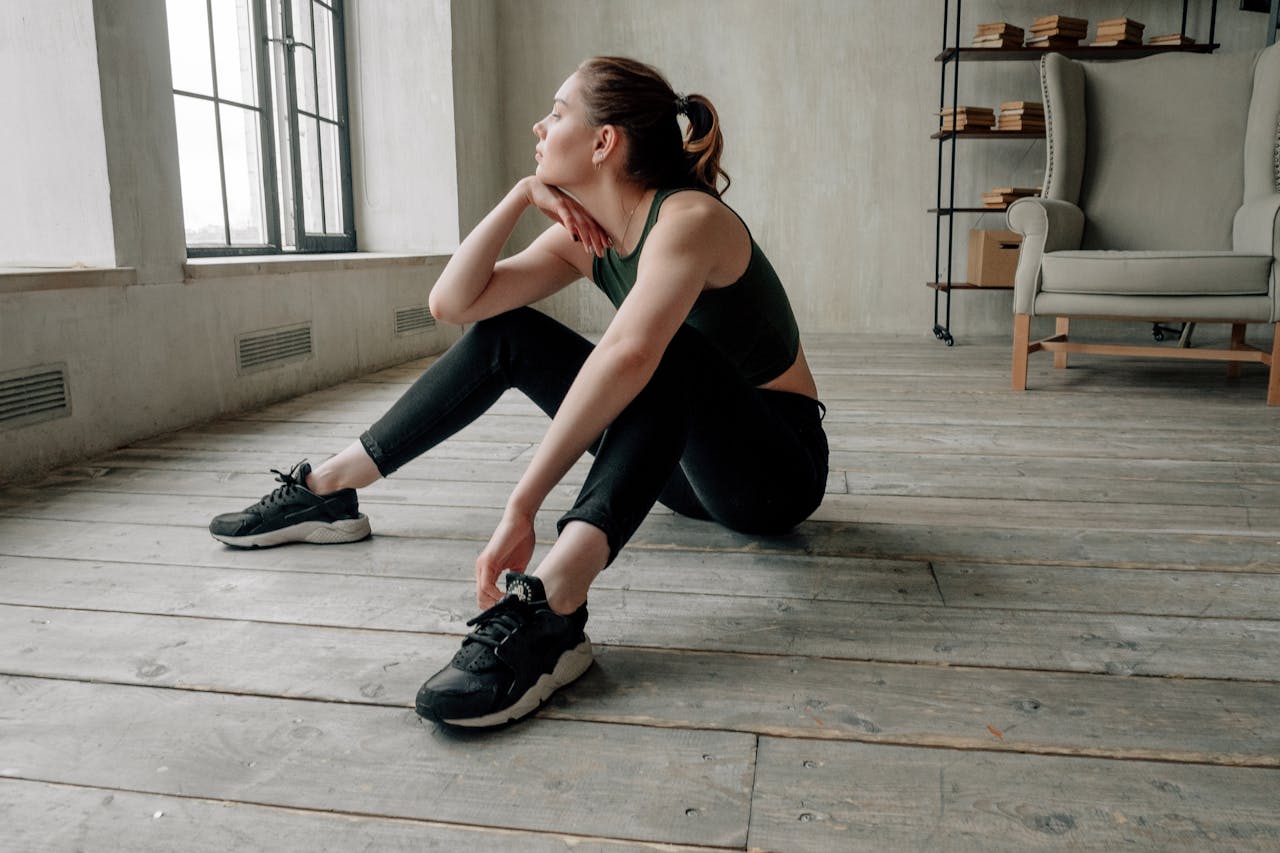 a women resting after exercise