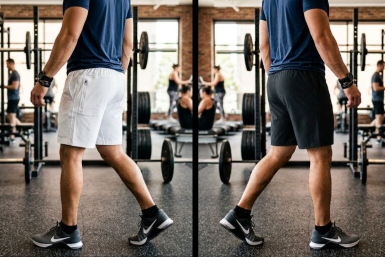 gym shorts with and without pockets