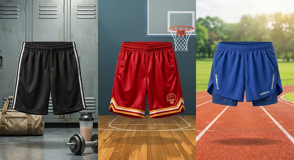 gym short, basketball short, running short difference