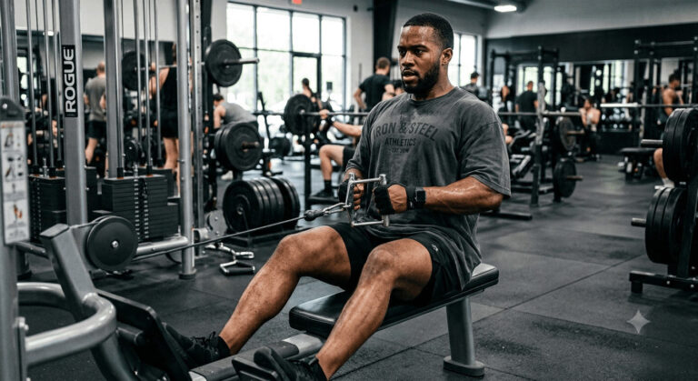 a man exercising in gym