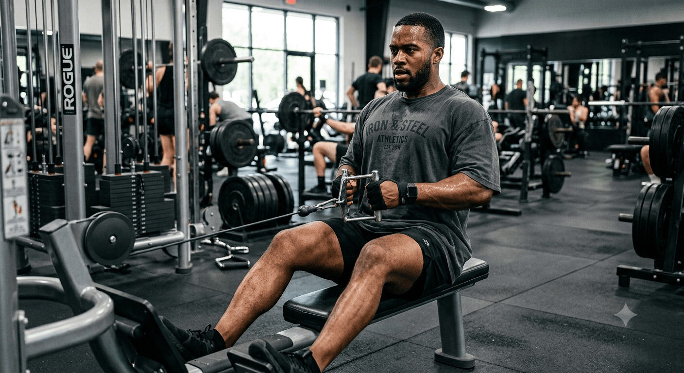 a man exercising in gym